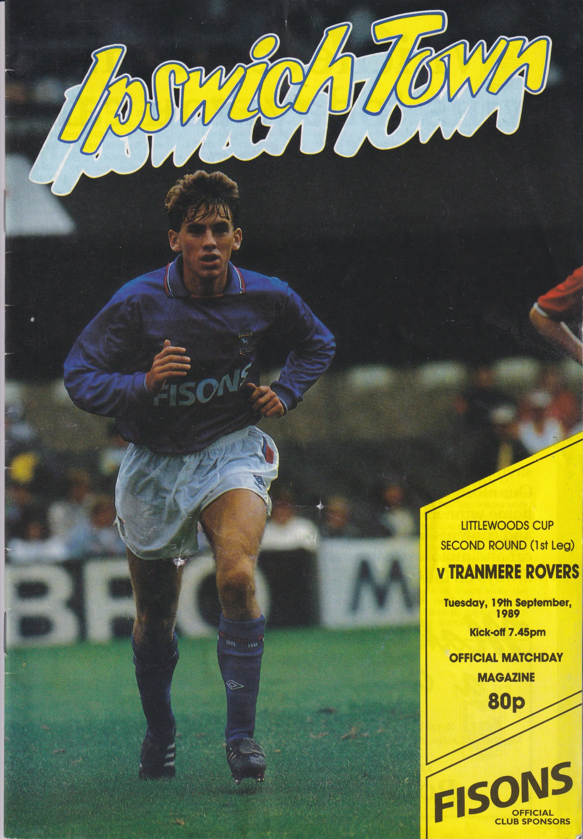 Ipswich Town v Tranmere Rovers match programme